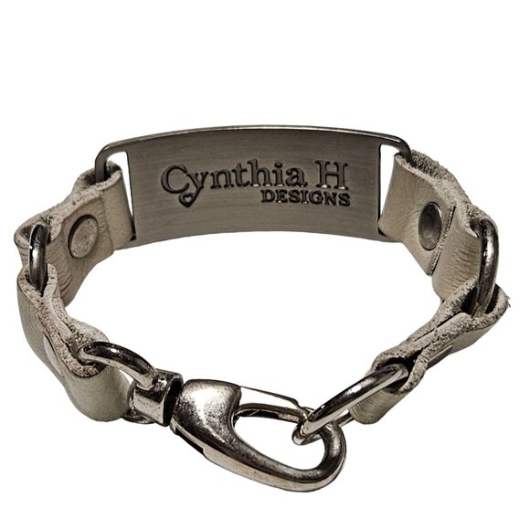 Cynthia H Designs Believe In Miracles Leather Metal Bracelet Fashion Jewelry - Picture 4 of 6
